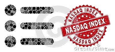 Mosaic Items with Distress Nasdaq Index Seal Editorial Stock Photo