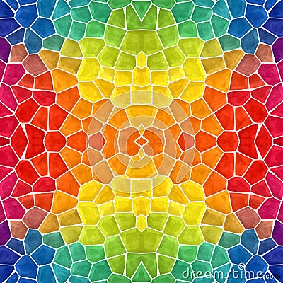 Mosaic kaleidoscope seamless background - full color rainbow spectrum colored Stock Photo