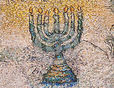 Mosaic menorah Editorial Stock Photo