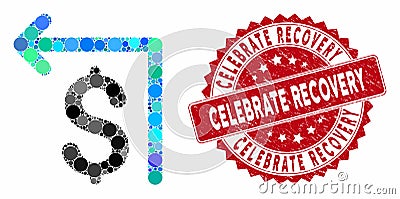 Mosaic Moneyback with Grunge Celebrate Recovery Stamp Stock Photo