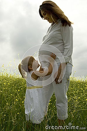 Mosaic Mother and Child Stock Photo