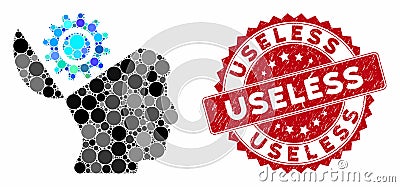 Mosaic Open Head Gear with Distress Useless Seal Stock Photo