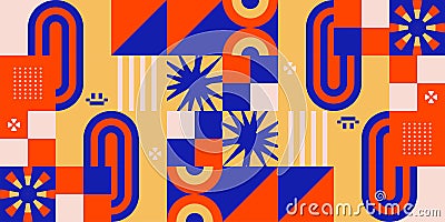Mosaic pattern background aesthetic poster layout banner colorful card template backdrop event identity editable Vector Illustration
