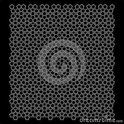 Mosaic of penrose pentagons in black and white. vector. Vector Illustration