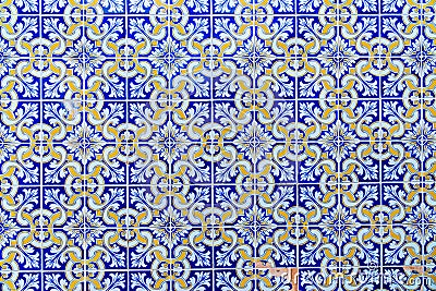 Mosaic of Portuguese azulejo tiles Stock Photo