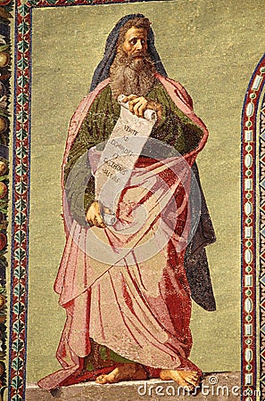 Mosaic of the Prophet Isaiah Stock Photo