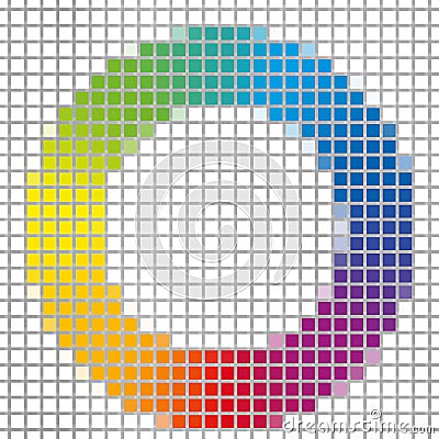 Mosaic of rainbow colors spectrum circle Stock Photo