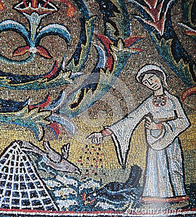 Mosaic in san Clemente church, Rome, Italy Editorial Stock Photo