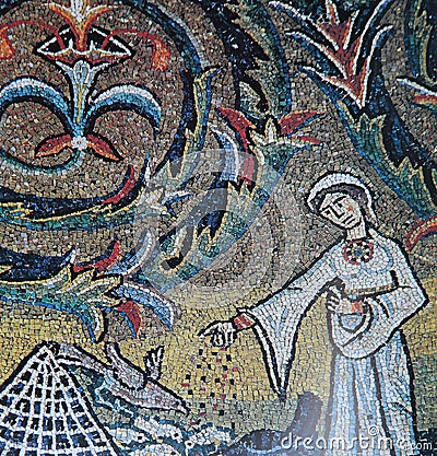 Mosaic in san Clemente church, Rome, Italy Editorial Stock Photo