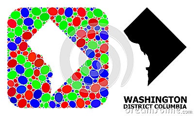 Mosaic Stencil and Solid Map of District Columbia Vector Illustration