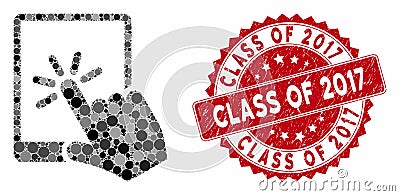 Mosaic Tablet Click with Grunge Class of 2017 Seal Stock Photo