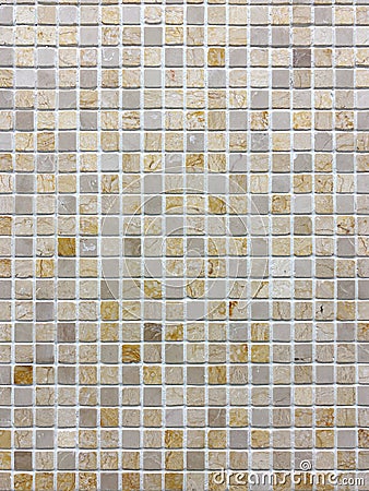 Mosaic tiles texture for background. Beige ceramic tile mosaic Stock Photo