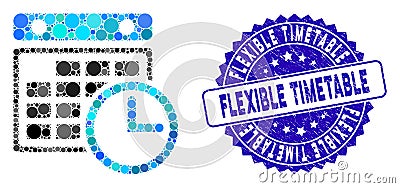 Collage Timetable Icon with Distress Flexible Timetable Seal Vector Illustration