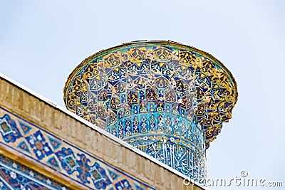 Mosaic in Ulugh Beg Madrasah in Samarkand, Uzbekistan Stock Photo