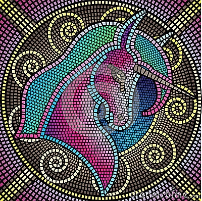 Mosaic Unicorn Royalty Free Stock Photos - Image: 7756098