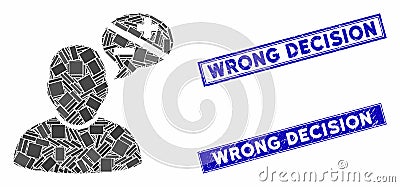 User Arguments Mosaic and Scratched Rectangle Watermarks Stock Photo