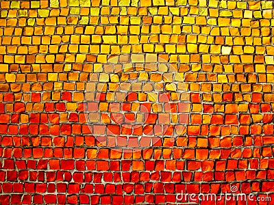 Mosaic yellow orange red gradient Stock Photo