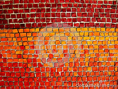 Mosaic yellow orange red gradient Stock Photo