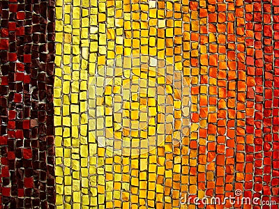 Mosaic yellow red burgundy gradient Stock Photo