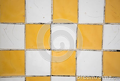 Mosaic yellow and white texture background Stock Photo