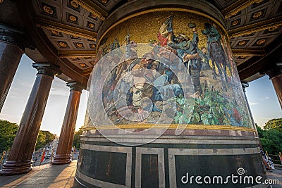 Mosaics commemorating union of Germany on the base of Victory Column (Siegessaule) - Berlin, Germany Editorial Stock Photo