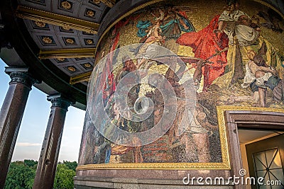 Mosaics commemorating union of Germany on the base of Victory Column (Siegessaule) - Berlin, Germany Editorial Stock Photo