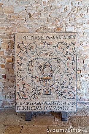 Mosaics at the episcopal basilica in Porec, Croatia Stock Photo