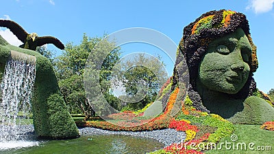 MOSAICULTURES INTERNATIONAL 2013, MONTREAL BOTANICAL GARDEN, Montreal, Quebec, Canada. Canadian entry: Mother Earth Editorial Stock Photo