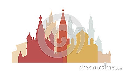 Russia, the city of Moscow. The architecture of the city. Vector Illustration