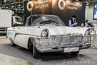 MOSCOW - AUG 2016: GAZ M13 Chaika presented at MIAS Moscow International Automobile Salon on August 20, 2016 in Moscow, Russia Editorial Stock Photo