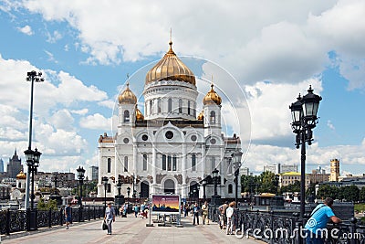 MOSCOW - August 04, 2016: Cathedral of Christ the Saviour. Moscow Editorial Stock Photo