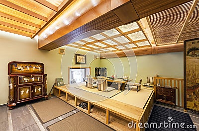 MOSCOW - AUGUST 2014: Interior of the Japanese restaurant Editorial Stock Photo