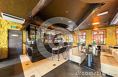 MOSCOW - AUGUST 2014: Interior of the Vietnamese restaurant Editorial Stock Photo