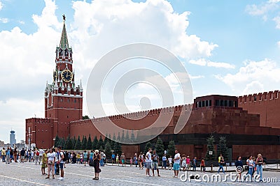 MOSCOW - August 04, 2016: Moscow Kremlin. Spasskaya Tower Editorial Stock Photo