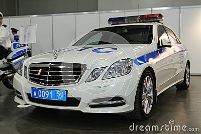 Russian police patrol car Editorial Stock Photo