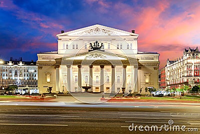 Moscow - Bolshoi theater at sunset Editorial Stock Photo