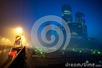 Moscow business center at night Stock Photo