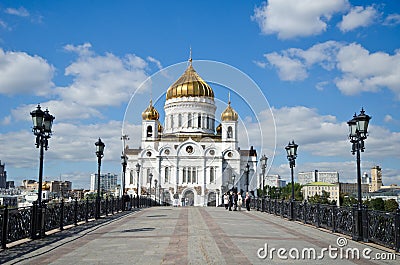 Moscow Cathedral of Christ the Saviour, front side Stock Photo