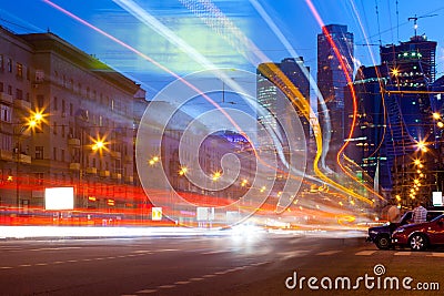 Moscow city night landscape Editorial Stock Photo