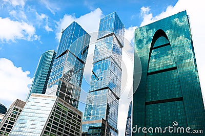 Moscow-city skycrapers business area at russian Moscow Stock Photo