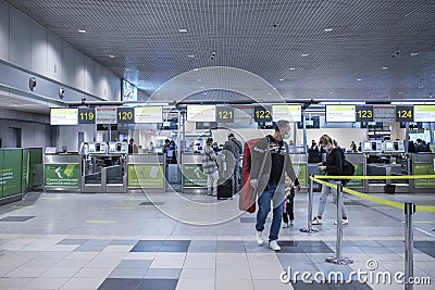 Moscow Domodedovo Airport, this is one of the largest airports in Russia Editorial Stock Photo