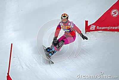 Snowboard sportswoman Editorial Stock Photo