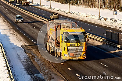 a truck carries dangerous cargo Editorial Stock Photo