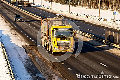 a truck carries dangerous cargo Editorial Stock Photo