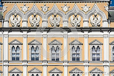 Moscow. Grand Kremlin Palace. Facade. Parade residence of president of Russian Federation. Editorial Stock Photo