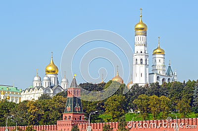 The Moscow Kremlin The ensemble of the Kremlin bell towers Stock Photo