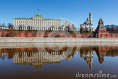 Moscow Kremlin and Ivan the Great Bell Tower Stock Photo