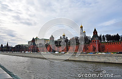 Moscow Kremlin. Popular landmark. UNESCO World Heritage Site. Editorial Stock Photo