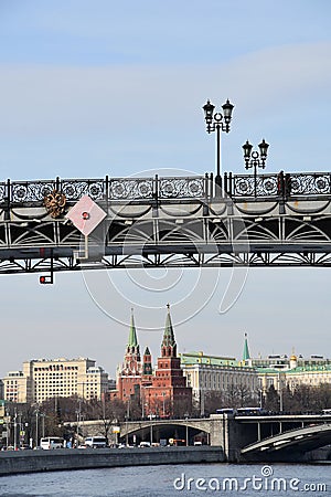 Moscow Kremlin. Popular landmark. UNESCO World Heritage Site. Editorial Stock Photo