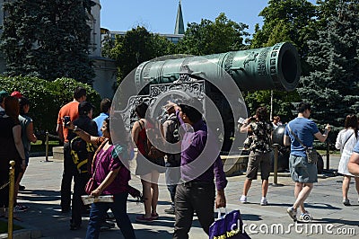 The Moscow Kremlin Tsar cannon 1586 Master Andrey Chokhov Russia Editorial Stock Photo